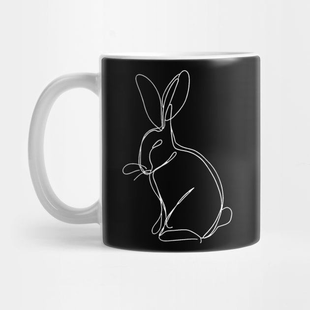 Bunny Rabbit Art | Minimalist line art illustration 2 by Jumitu-Art